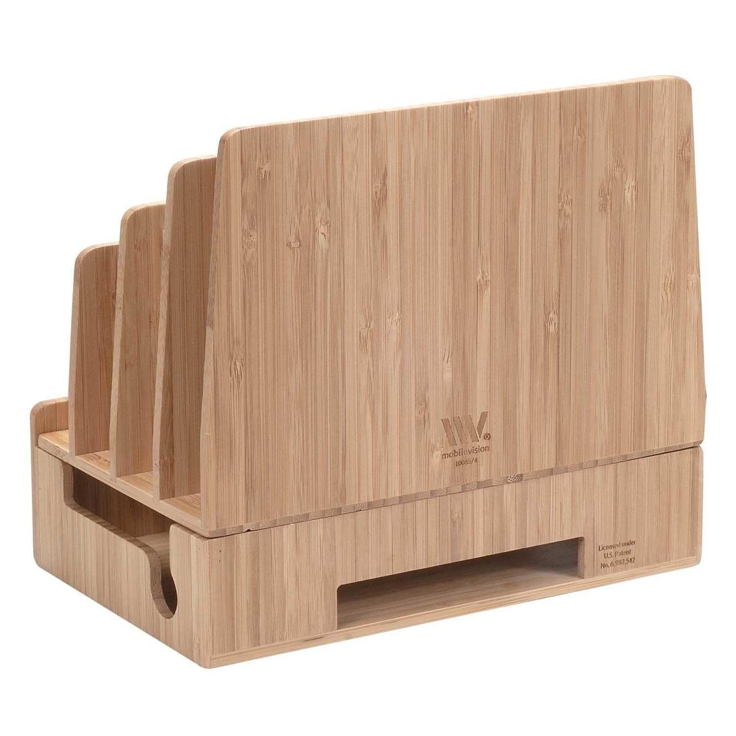 Bamboo Charging Station & Multi Device Organizer Slim Version for Smartphones, Tablets, and Laptops